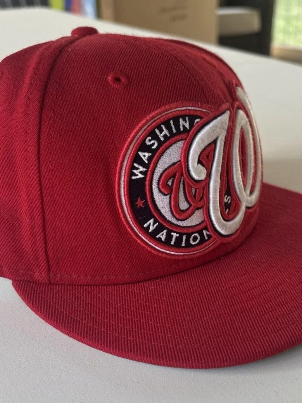 Washington Nationals Red Snapback Hat New Era 9FIFTY Flat Brim MLB Cap 7 1/8